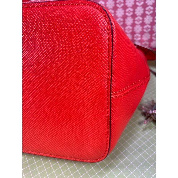 Aldo Tote, orange crossgrain leather, 14383, like NEW without tags, elegant - Picture 5 of 13